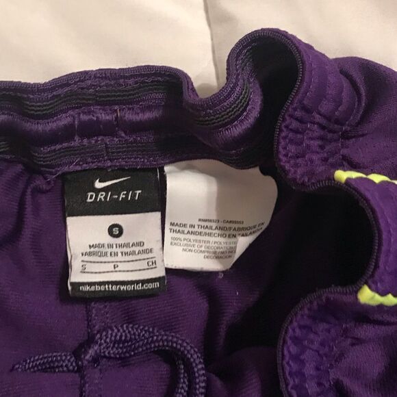 Nike Dri-Fit Shorts Purple/ Neon Green - Picture 4 of 7